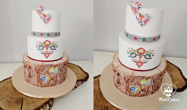 folklórna..., torta, Svadobné torty, MOLI Cakes, 1
