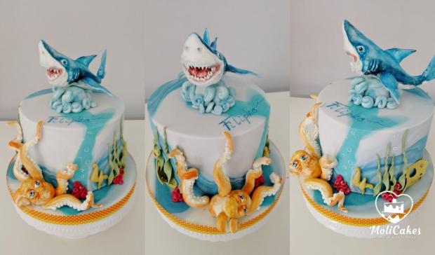 žralok :) , torta, Torty so zvieratkami, MOLI Cakes, 1
