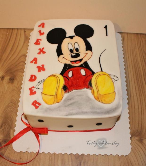 Maľovaný Mickey Mouse, torta, Rozprávkové torty, Torty od Evičky, 1