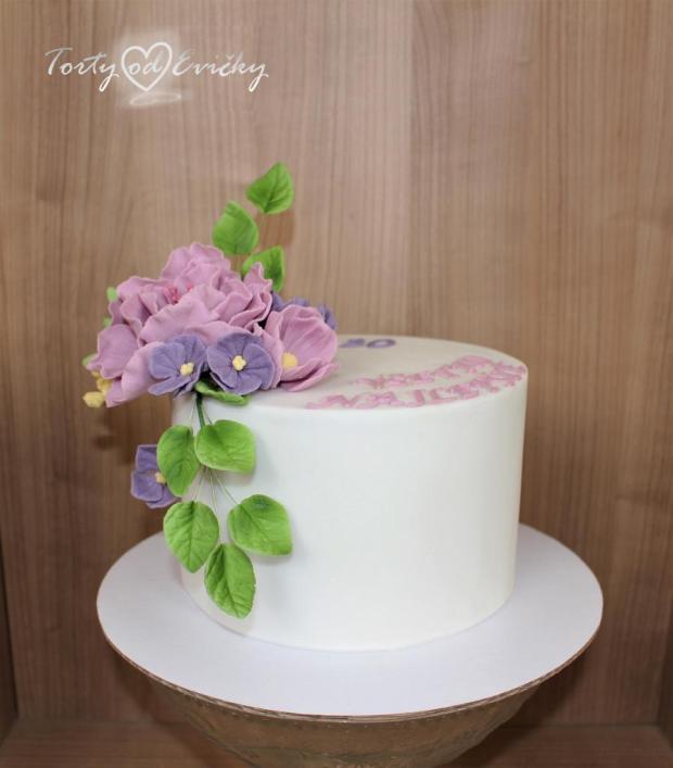 Fialové kvietky , torta, Narodeninové torty, Torty od Evičky, 1