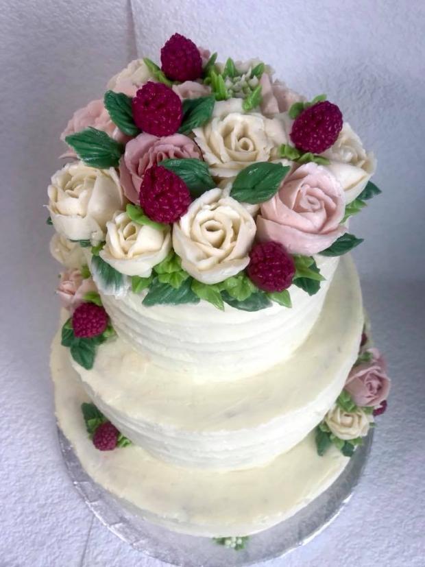 Krémový svatební , torta, Svadobné torty, ajsanek, 3