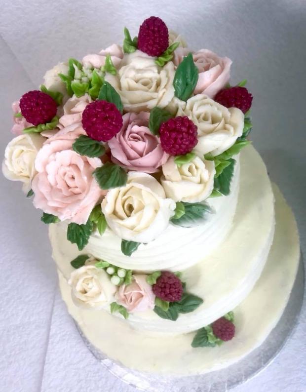 Krémový svatební , torta, Svadobné torty, ajsanek, 1