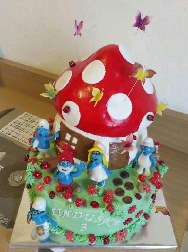 Šmolkovia, torta, Rozprávkové torty, Martina Gregorova, 1