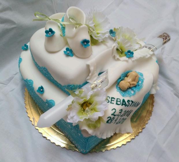 Srdiečková na krstiny, torta, Torty na cirkevné sviatky, Lucia Gažiová, 1