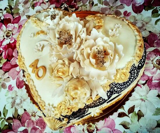 Zlaté srdce, torta, Narodeninové torty, Lucia Gažiová, 1