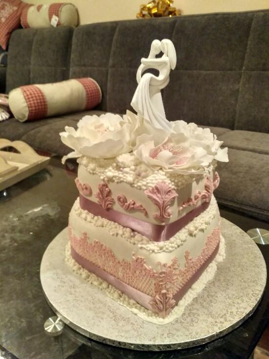 Ružová srdiečková, torta, Svadobné torty, Lucia Gažiová, 1
