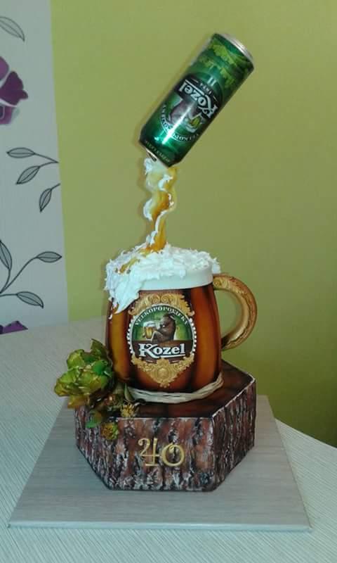 pro milovníka piva značky KOzel, torta, Netradičné torty, 4habka, 1
