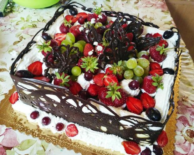 Tvarohová s ovocím, torta, Narodeninové torty, Lucia Gažiová, 1
