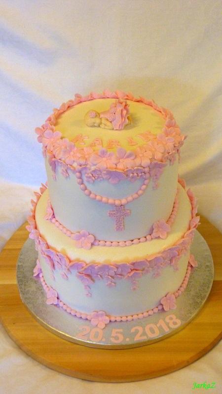 Krstinová v ružovom, torta, Torty na cirkevné sviatky, JarkaZ, 1