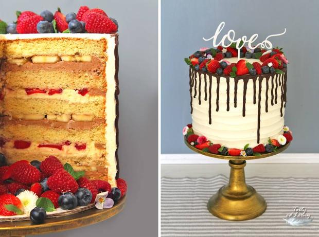 Narodeninová torta so swiss meringue krémom a ovocím