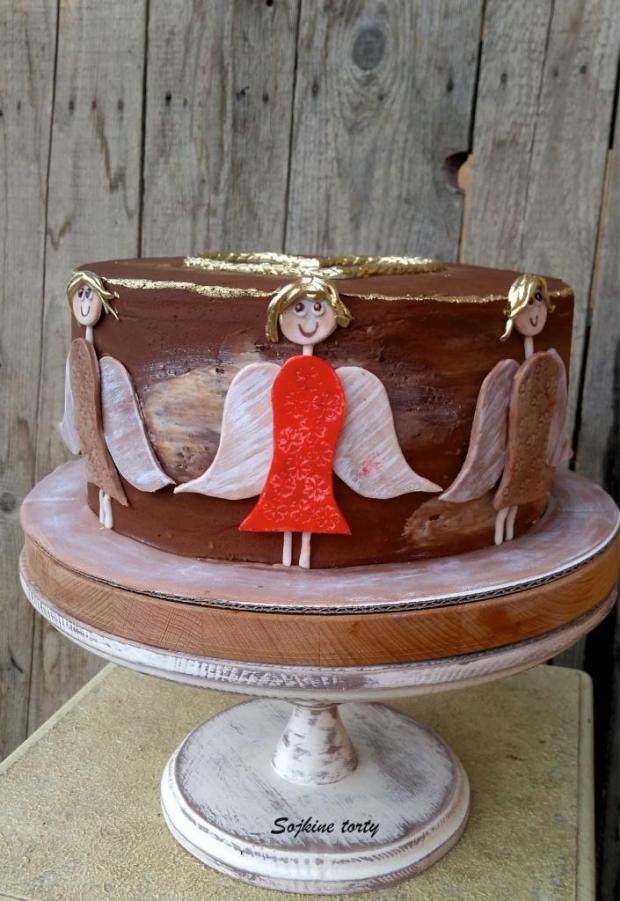 Anjel z dreva, torta, Narodeninové torty, S. Sojka, 1