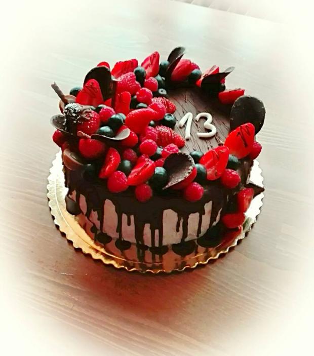 narodeninová čoko , torta, Drip torty, Ady033, 1