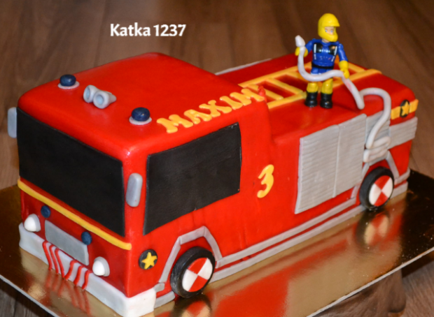 auto požiarnik Sam, torta, Torty autíčka, vláčiky, katka1237, 1