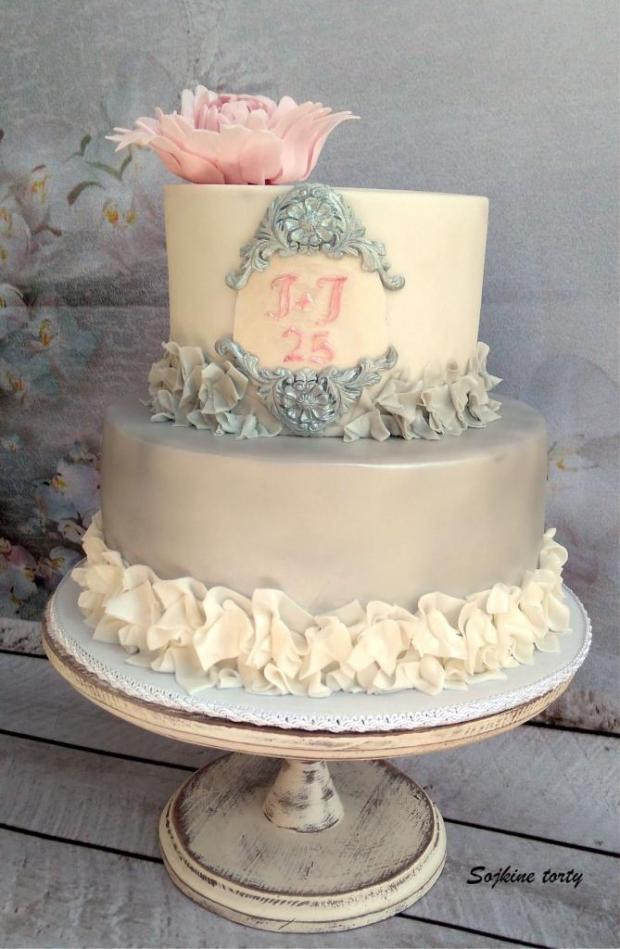 Janka a Janko - 25 rokov spolu , torta, Svadobné torty, S. Sojka, 1