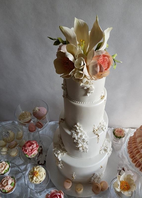 Svadobná s plastickým vzorom, torta, Svadobné torty, Tatjana Dobrovičová, 1