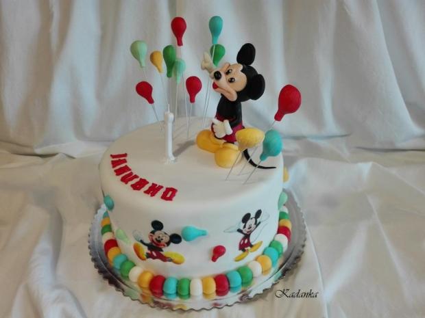 Mickey Mouse s balónikmi v pastelových farbách..., torta, Rozprávkové torty, Kadanka, 2