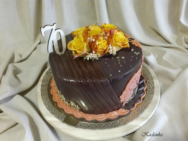 Čokoládovo broskyňová s ružami..., torta, Narodeninové torty, Kadanka, 4