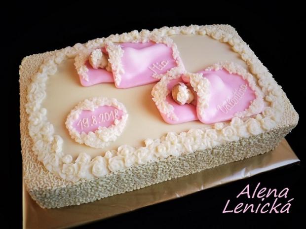 Krstinová pre dvojičky, torta, Torty na krstiny, Alena Lenicka, 1