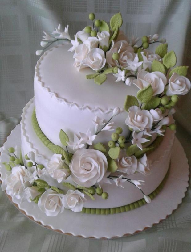 Svadobna s ružema, torta, Svadobné torty, JASNA LUKAŠ, 1