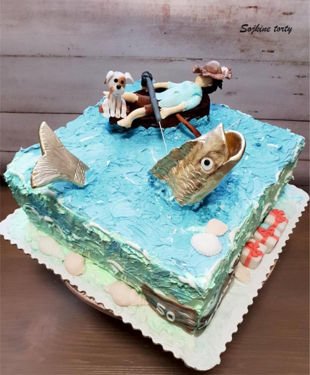 Zlatá rybka s tromi tajnými prianiami pre unaveného rybára :::))), torta, Narodeninové torty, S. Sojka, 2