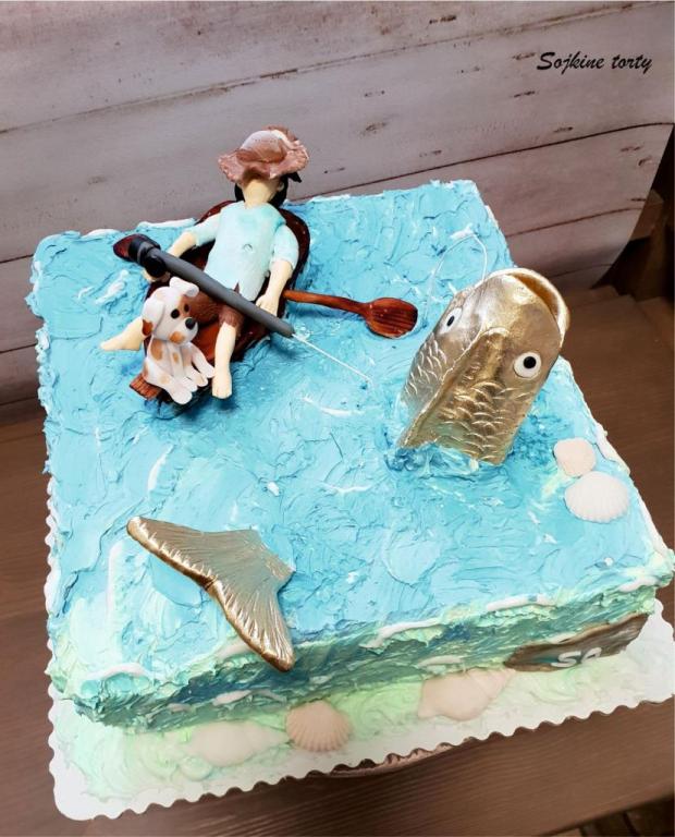 Zlatá rybka s tromi tajnými prianiami pre unaveného rybára :::))), torta, Narodeninové torty, S. Sojka, 3
