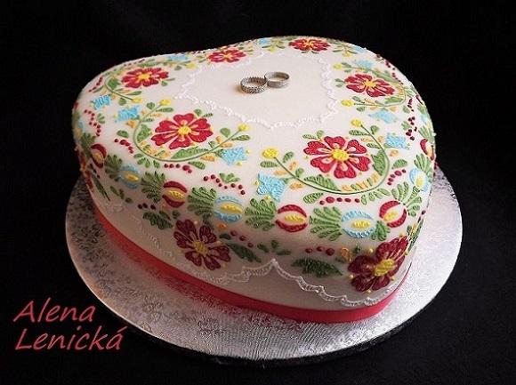 Svadobná v ľudovom štýle, torta, Svadobné torty Svadobná v ľudovom štýle, torta, Svadobné torty, Alena Lenicka, 1