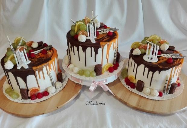 Drip tortičky pre troch fešákov na želanie..., torta, Drip torty, Kadanka, 1