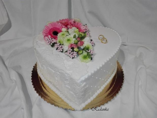 Svadobné srdce do daru..., torta, Svadobné torty, Kadanka, 1