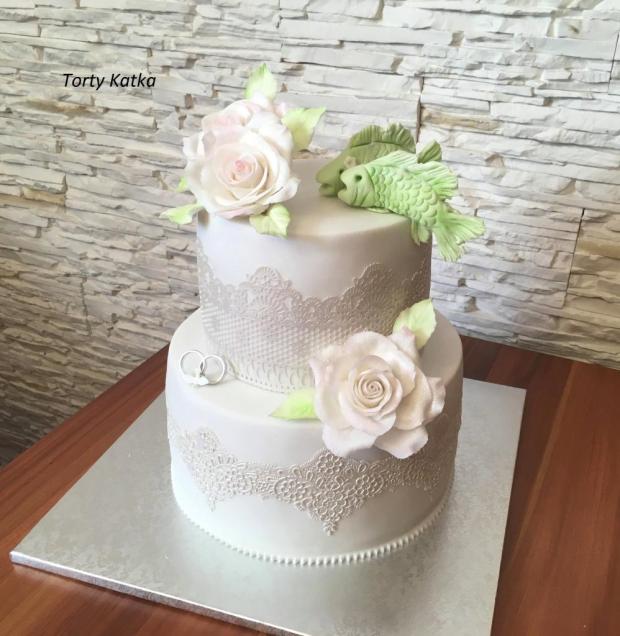Svadobná pre rybára, torta, Svadobné torty, katarinalucanova, 1