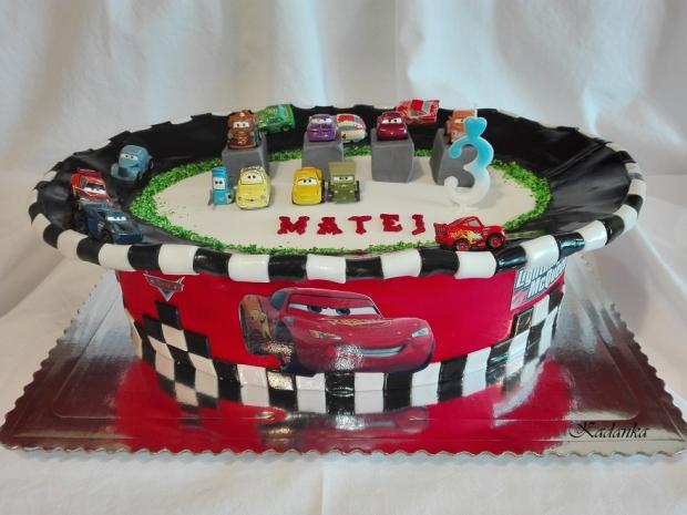 Mattel Cars pretekárska dráha, torta, Torty autíčka, vláčiky, Kadanka, 1