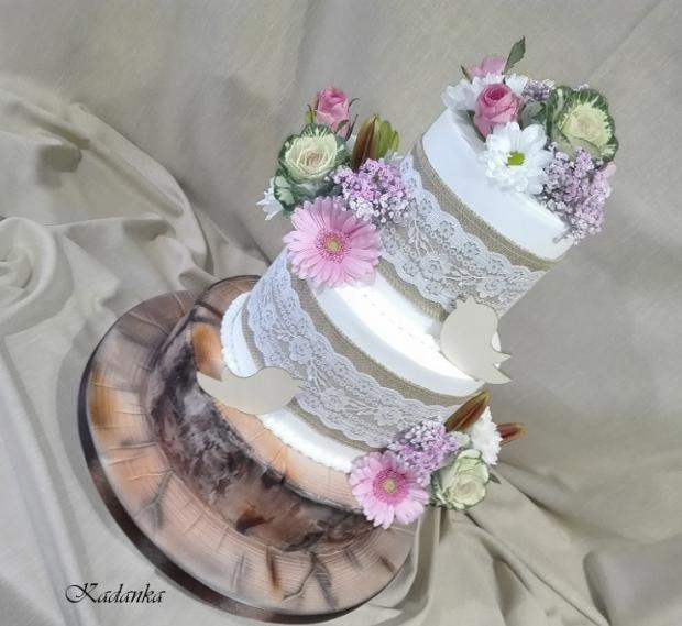Svadobná v prírodnom..., torta, Svadobné torty, Kadanka, 3