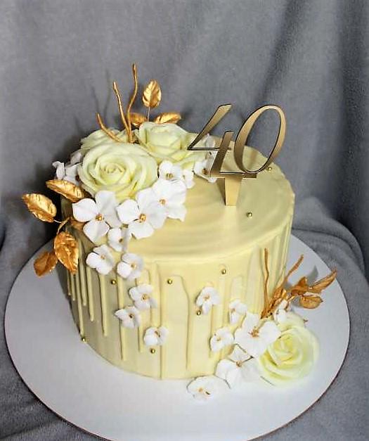Drip torta s kvetmi, torta, Drip torty, stanula, 1