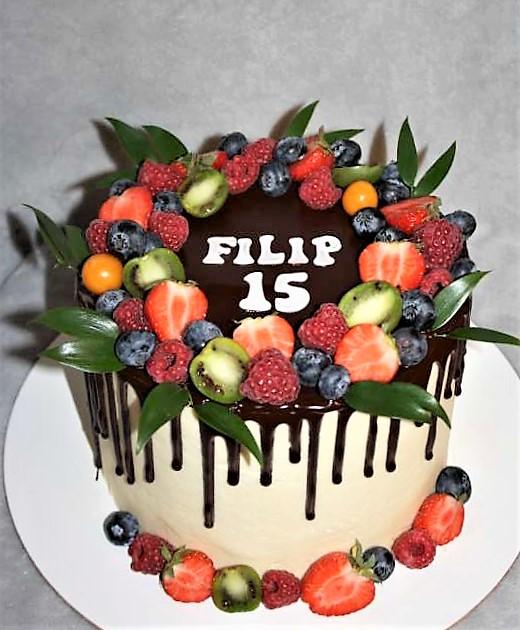 Drip torta s ovocím, torta, Drip torty, stanula, 1