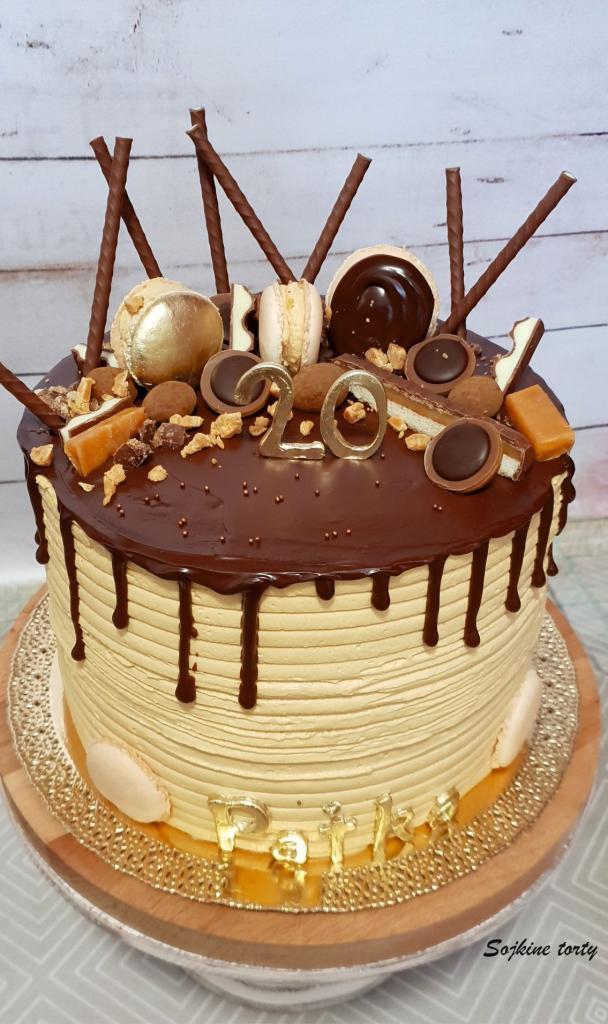 Krémová čokoládovo-karamelová , torta, Drip torty, S. Sojka, 2
