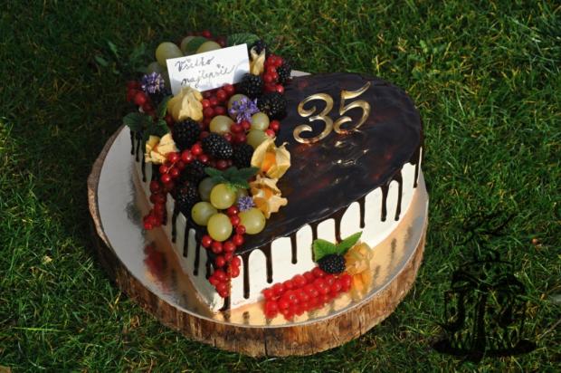 Ovocná s čokoládovou mirror polevou, torta, Drip torty, zlasticova, 1