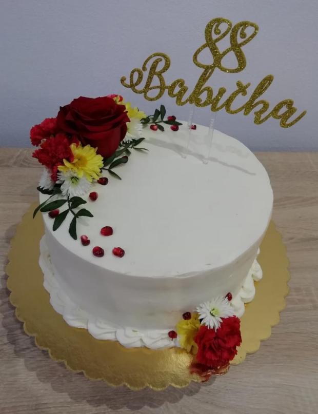 Narodeninová so živými kvetmi , torta, Narodeninové torty, TinkyCake, 1