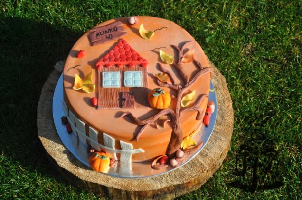 Domček s jesennou atmosférou, torta, Narodeninové torty, zlasticova, 1