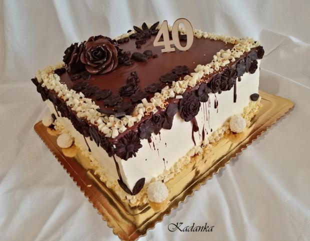 Drip tortička s čokoládovým reliéfom a čokoládovými ružami..., torta, Drip torty, Kadanka, 1
