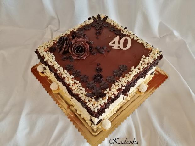 Drip tortička s čokoládovým reliéfom a čokoládovými ružami..., torta, Drip torty, Kadanka, 3