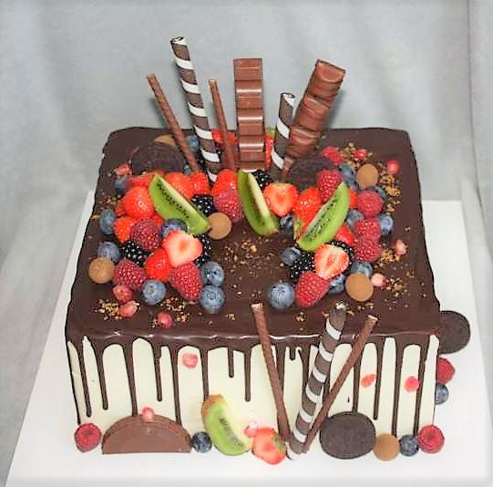 Drip torta s ovocím, torta, Drip torty, stanula, 1