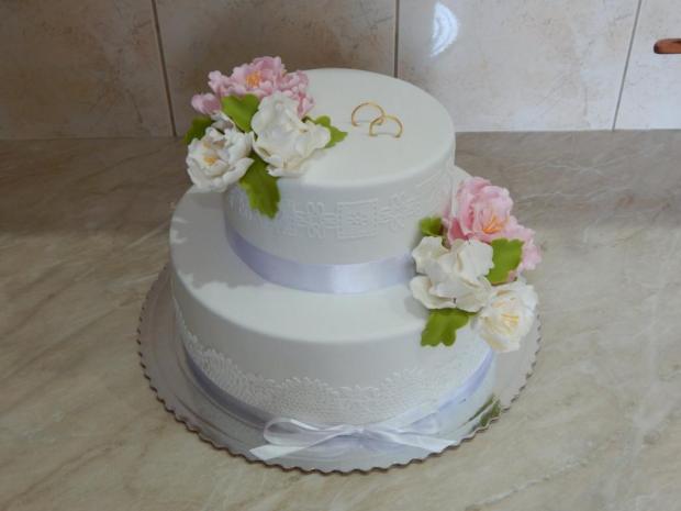 Jemná s pivonkami , torta, Svadobné torty, Iveta Barlíková, 1