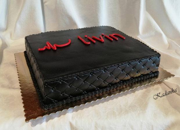 Na akciu v čiernom s logom "Livin", torta, Torty - škola, stužková, Kadanka, 3