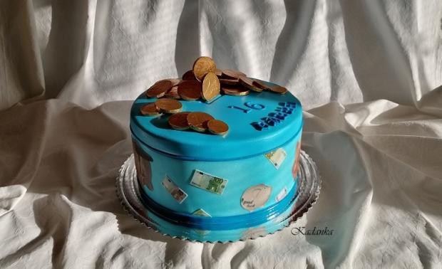 Posledná tohoročná Pokladníčka pre fešáka, čo rád sporí..., torta, Ostané torty pre deti, Kadanka, 3