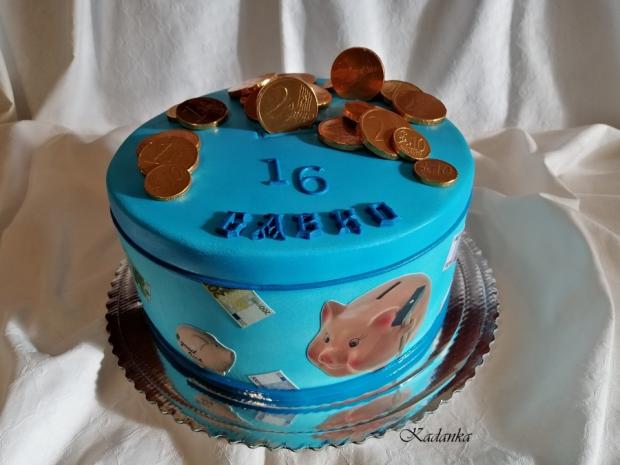 Posledná tohoročná Pokladníčka pre fešáka, čo rád sporí..., torta, Ostané torty pre deti, Kadanka, 4