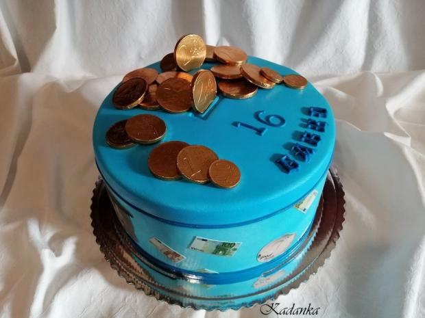 Posledná tohoročná Pokladníčka pre fešáka, čo rád sporí..., torta, Ostané torty pre deti, Kadanka, 2