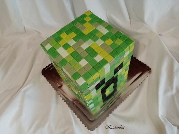 Minecraft - hlava Creepera kocka 20*20*20, torta, Ostané torty pre deti, Kadanka, 2
