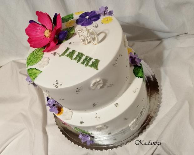 Maľovaná k výročiu..., torta, Narodeninové torty, Kadanka, 3