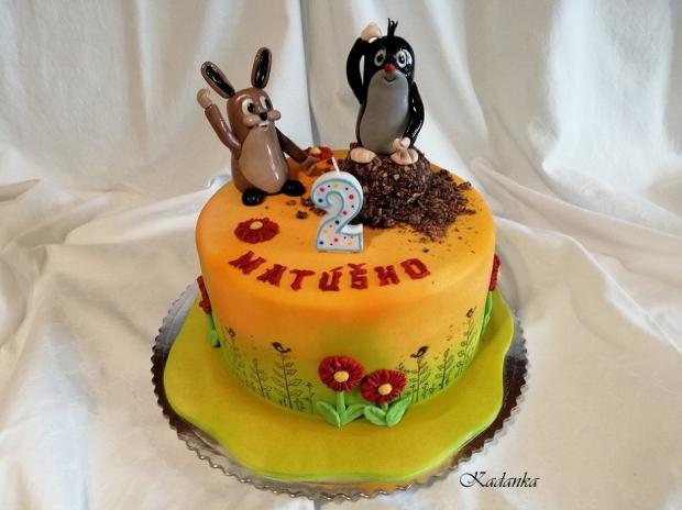 Krtko a zajačik..., torta, Rozprávkové torty, Kadanka, 2