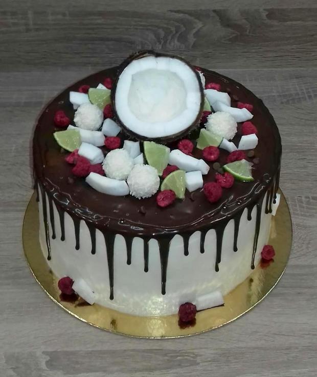 Bounty - kokosová tortička, torta, Drip torty, MYŠKA B., 1