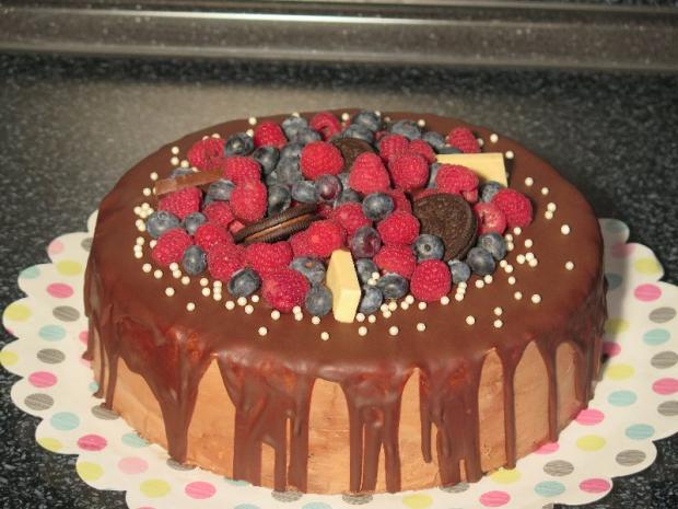 nedeľná s ovocím, torta, Čokoládové torty, alapk, 1